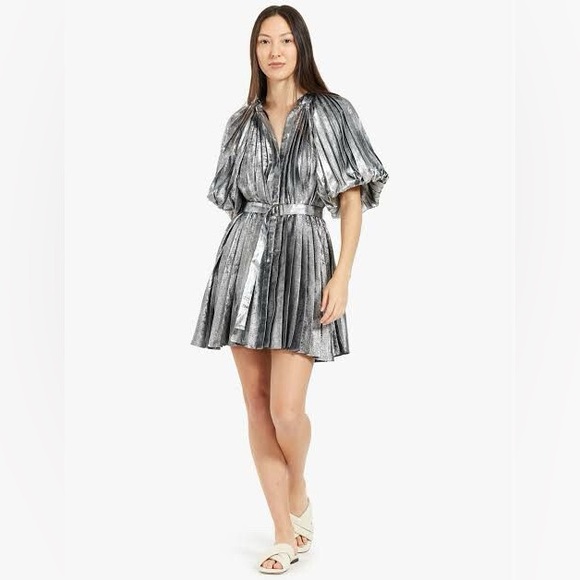 Acler Preston Cape-Sleeve Pleated Mini Dress - Picture 5 of 10